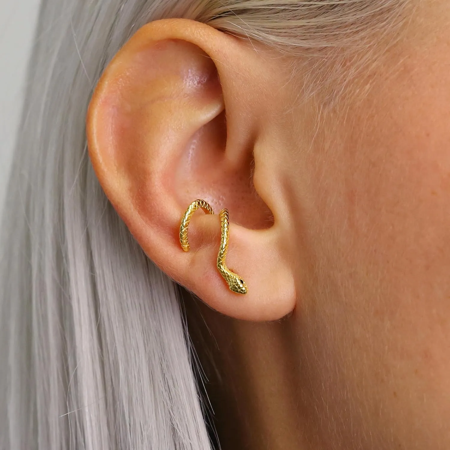 Huggie Earrings for Women-14K Gold/Silver Plated Starfish Butterfly Snake Feather Bee Leaf Dangle Earrings for Women Gold Hoop Earrings