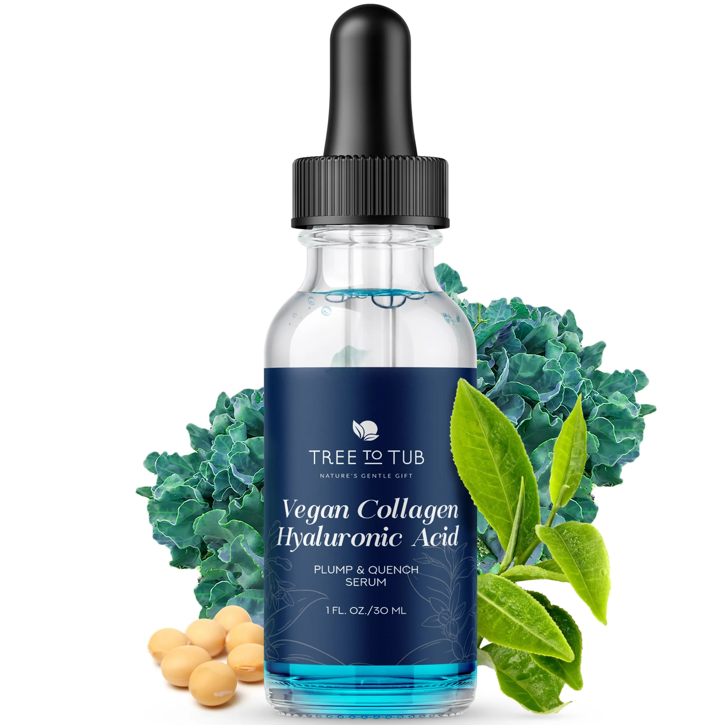 Hydrating Hyaluronic Acid & Vegan Collagen Serum for Face