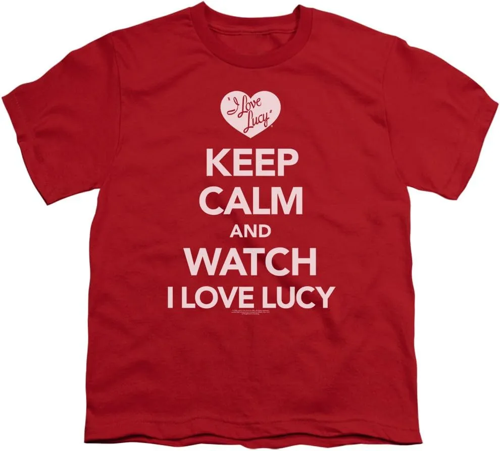 I Love Lucy Keep Calm and Watch Unisex Youth T Shirt for Boys and Girls