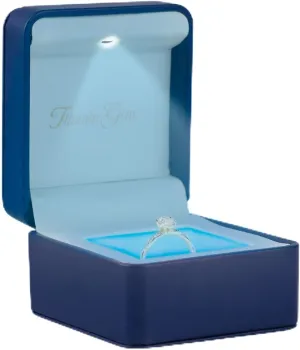 IlluminGem LED Engagement Ring Box with Base Mood Lighting - Aurora Dynamic & 5 Solid Colors, Dual Lights, Rechargeable Jewelry Case for Wedding/Proposal/Anniversary - Ambiance Ready