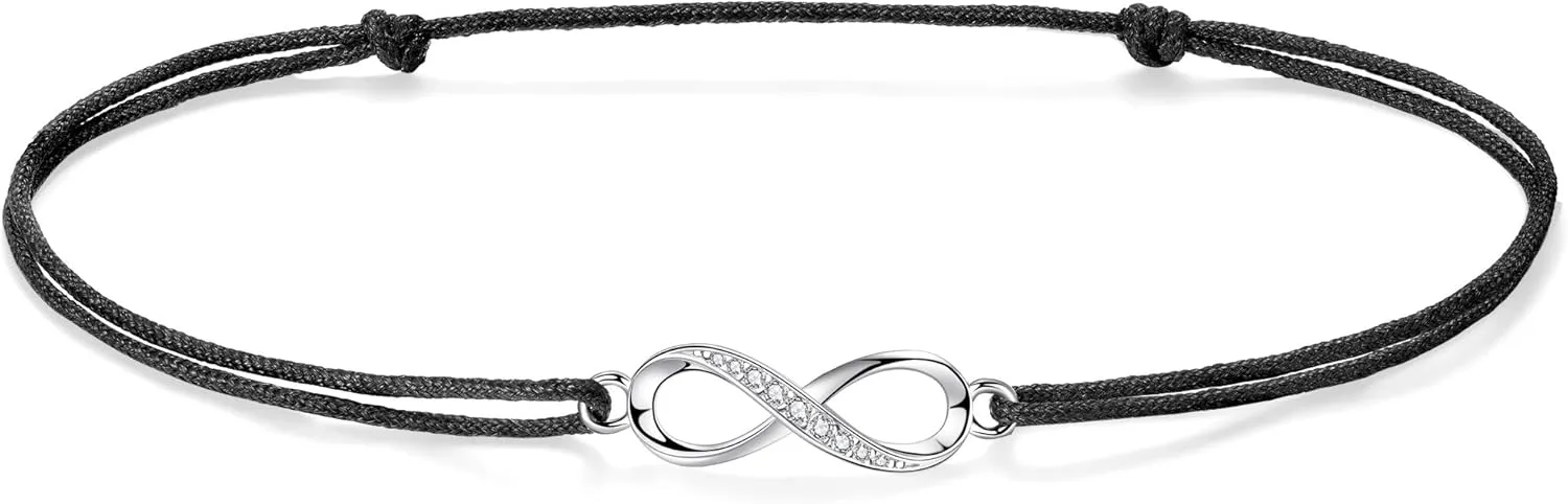 Infinity Anklet for Women Ladies ZENI Soft Skin-friendly Rope Ankle Bracelets Handmade 34cm Adjustable Love Friendship Summer Bracelet Gifts for Women