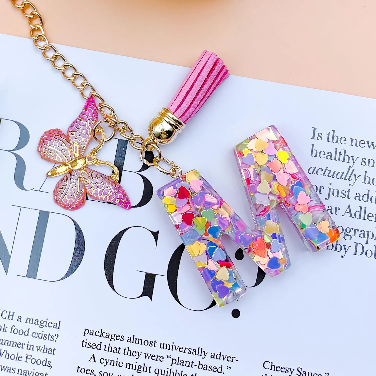 Initial Keychain Letter Charms For Purse Cup Phone Bogg Bag Charms Key Chains Women Cute Gifts For Women Mom Friend