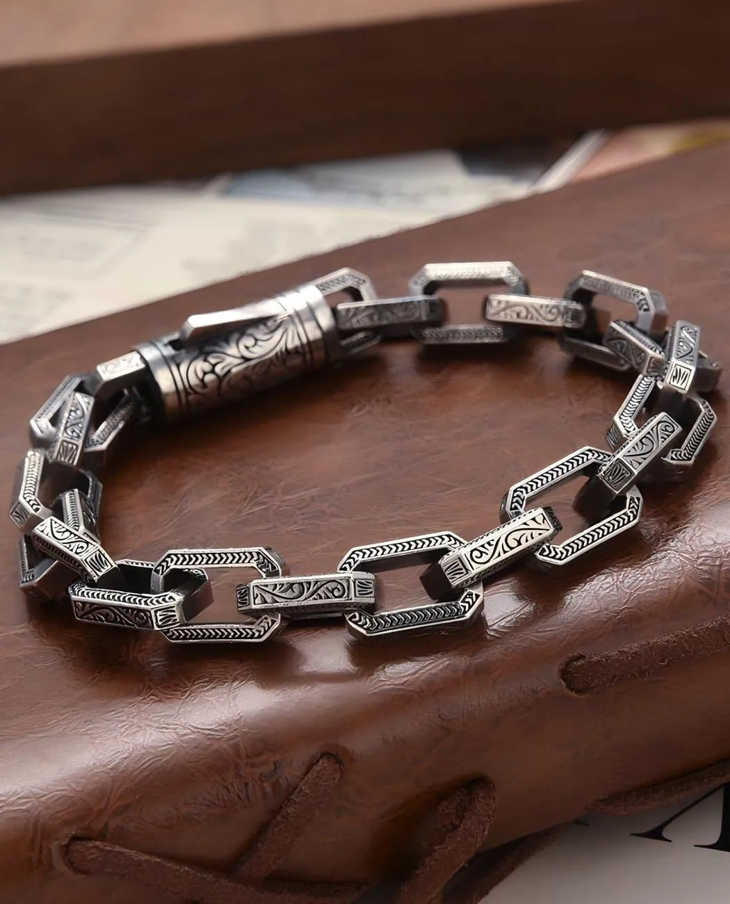 Italian Handmade Sterling Silver Mens Bracelets | Solid S925 Chain Bracelets for Men | Men's Silver Bracelet Gift for Dad, Boyfriend, Son, My Man