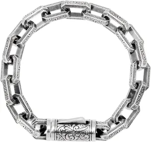 Italian Handmade Sterling Silver Mens Bracelets | Solid S925 Chain Bracelets for Men | Men's Silver Bracelet Gift for Dad, Boyfriend, Son, My Man