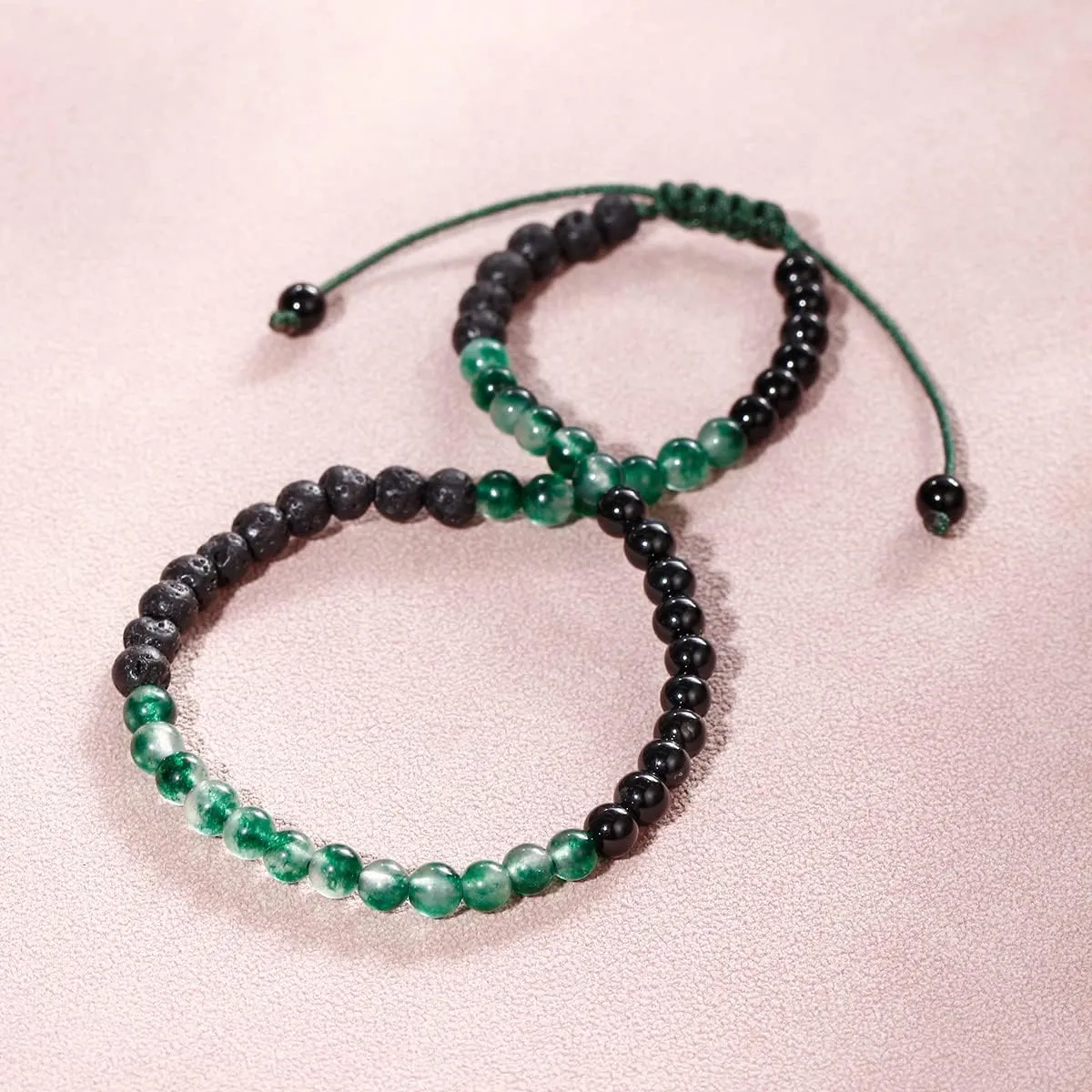 Jewever Anklet Bracelet For Women Tiger Eye/Lava Rock/Black Obsidian Healing Crystals Good Luck Gemstone Essential Oils Diffuser Jewelry