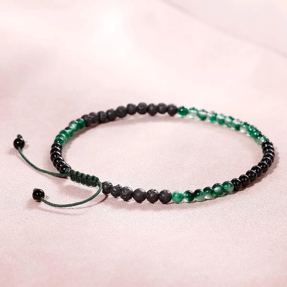 Jewever Anklet Bracelet For Women Tiger Eye/Lava Rock/Black Obsidian Healing Crystals Good Luck Gemstone Essential Oils Diffuser Jewelry