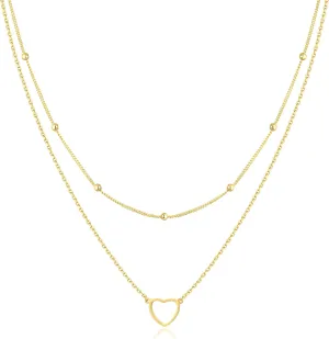 Jewlpire Gifts for Women Dainty Toggle Clasp Pendant Necklaces for Women, Silver / 14K Plated Gold Layered Necklaces for Women, Herringbone Necklace Cuban Link Paperclip Chain Jewelry for Women
