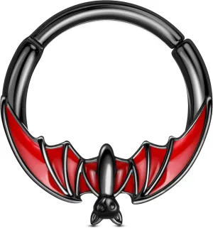 Jewseen Halloween Septum Rings 16g Hinged Segment Rings Bat Cartilage Hoop Earrings Septum Jewelry for Women Men