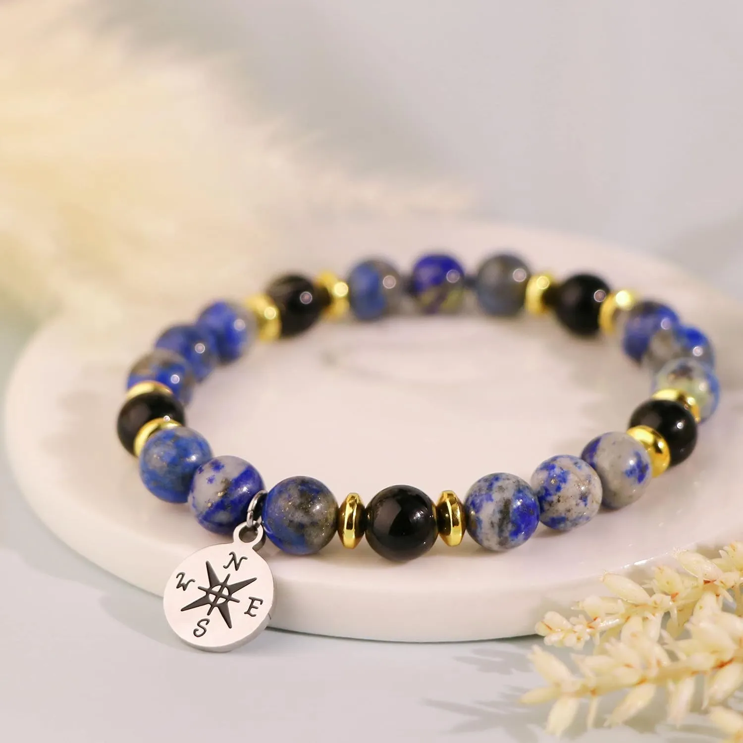 JoycuFF Graduation Gifts for Her Him Class of 2025 Graduation Bracelets Inspirational Graduation Compass Bracelet for Women College Graduation Gift for Him Her