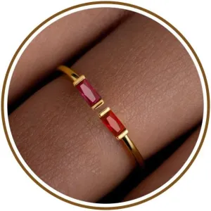 JSJOY Birthstone Rings for Women Dainty Emerald Blue Ring Birthday Gifts for Mom Her Gemstones CZ Ring for Teens Gold Rings That Don't Tarnish Adjustable Ring Jewelry Gifts