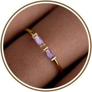 JSJOY Birthstone Rings for Women Dainty Emerald Blue Ring Birthday Gifts for Mom Her Gemstones CZ Ring for Teens Gold Rings That Don't Tarnish Adjustable Ring Jewelry Gifts