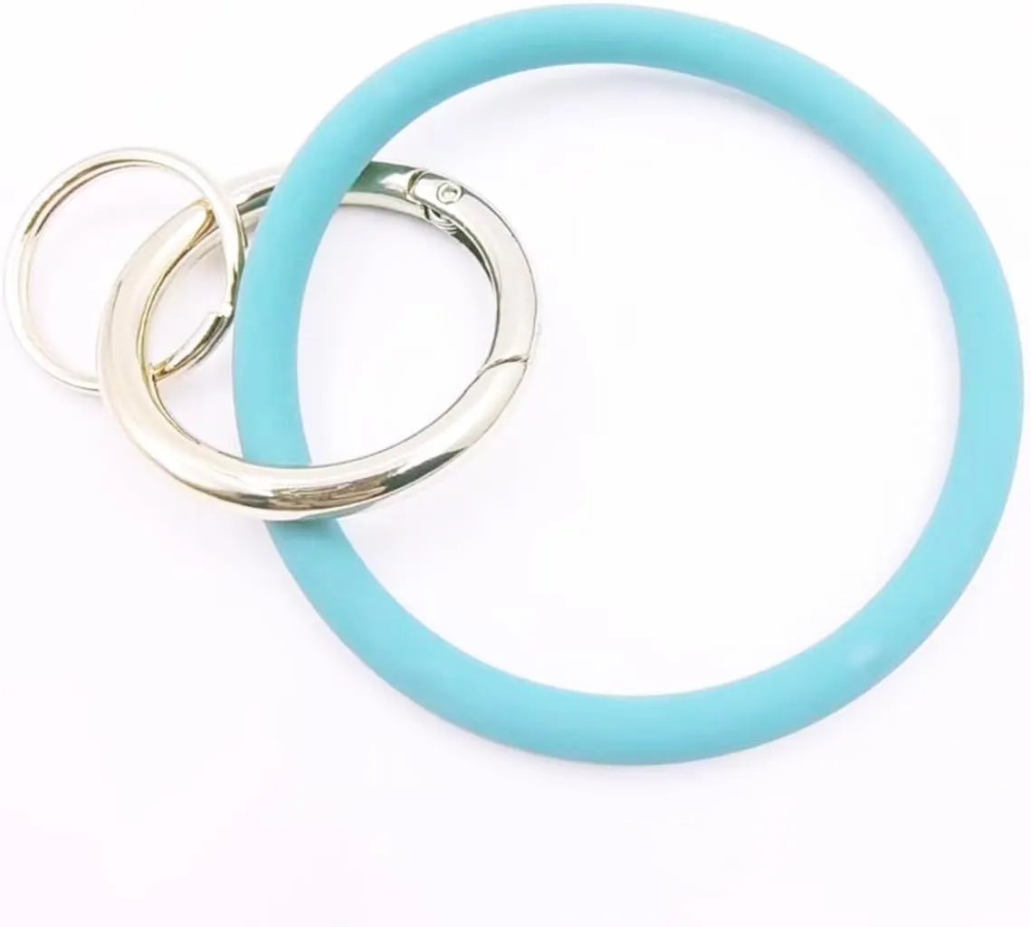 jtkdxqs Bracelet Wristlet Keychain Bangle Chains Circle Silicone Key Ring for Women Car Keyring
