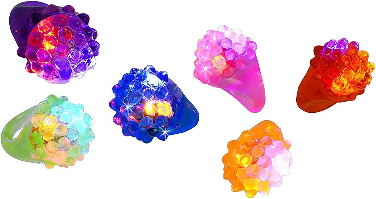 Kangaroo 18 Pack Glow in the Dark Rings for Kids, Glow Rings LED Party Favors, Treasure Box Toys for Classroom, Valentines Day Gifts for Kids, Easter Egg Fillers, Valentines Day Exchange Gifts