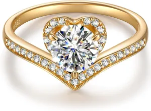 Kate Lynn -Eternal Love- 1 Carat Diamond/Moissanite Rings for Women, IGI/GRA Certified, Promise Engagement Wedding Anniversary Rings for Her, Idea Gift for Women