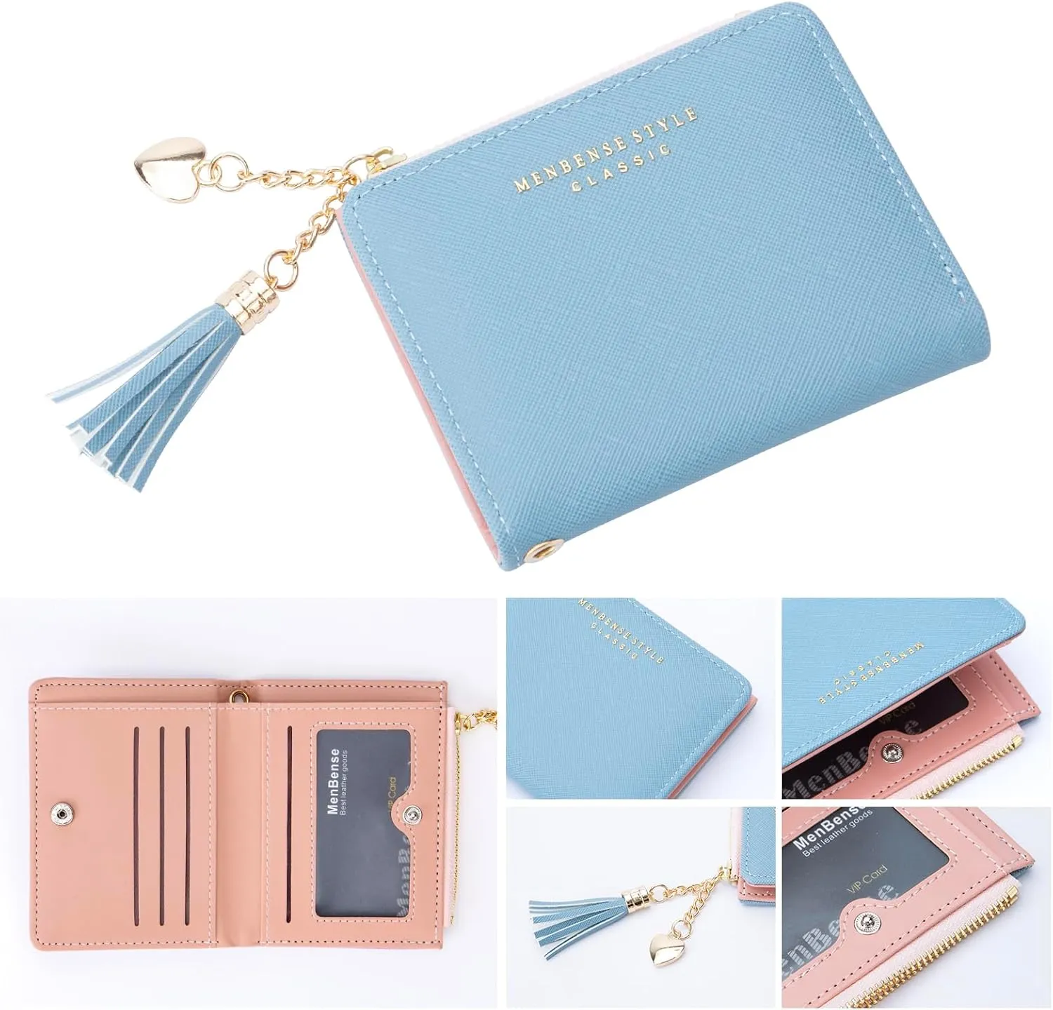 Keychain Bracelet Wristlet with Wallet Card Holder Pocket,Tassel Keychain Bangle Key Ring for Women