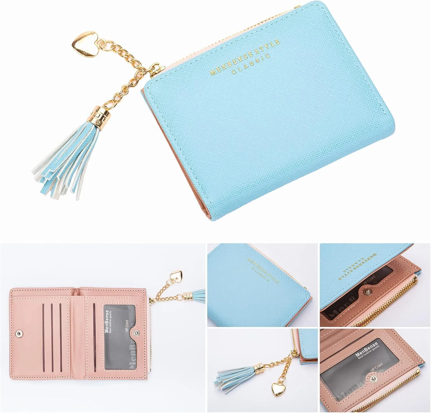 Keychain Bracelet Wristlet with Wallet Card Holder Pocket,Tassel Keychain Bangle Key Ring for Women