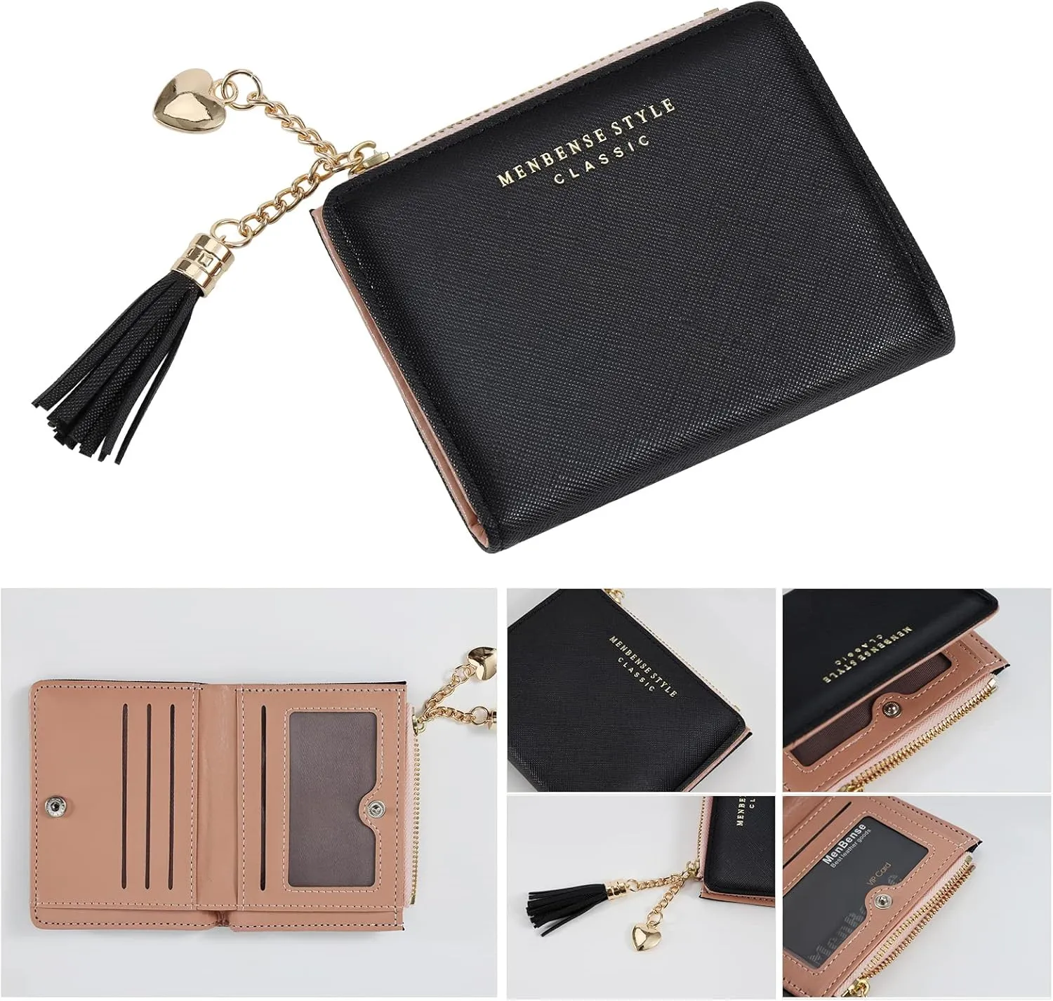 Keychain Bracelet Wristlet with Wallet Card Holder Pocket,Tassel Keychain Bangle Key Ring for Women