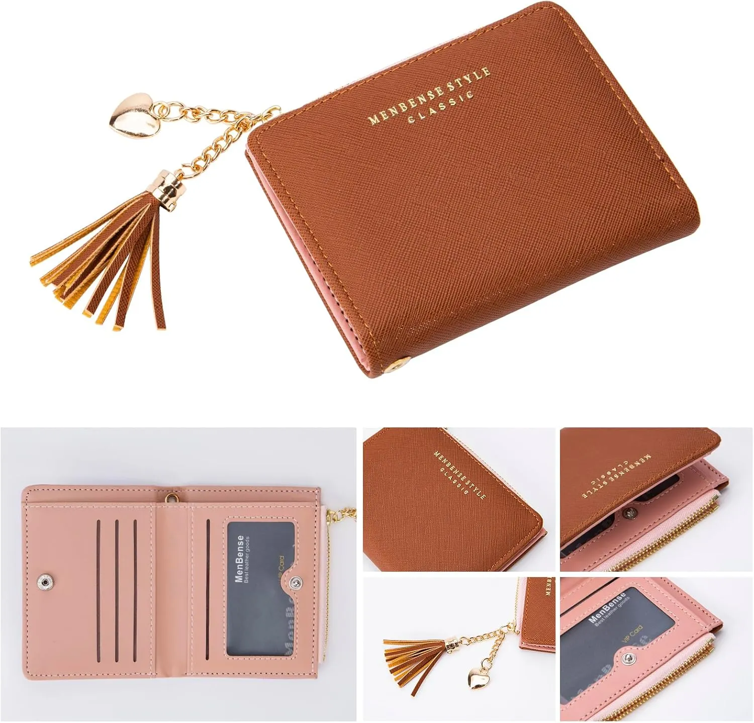 Keychain Bracelet Wristlet with Wallet Card Holder Pocket,Tassel Keychain Bangle Key Ring for Women