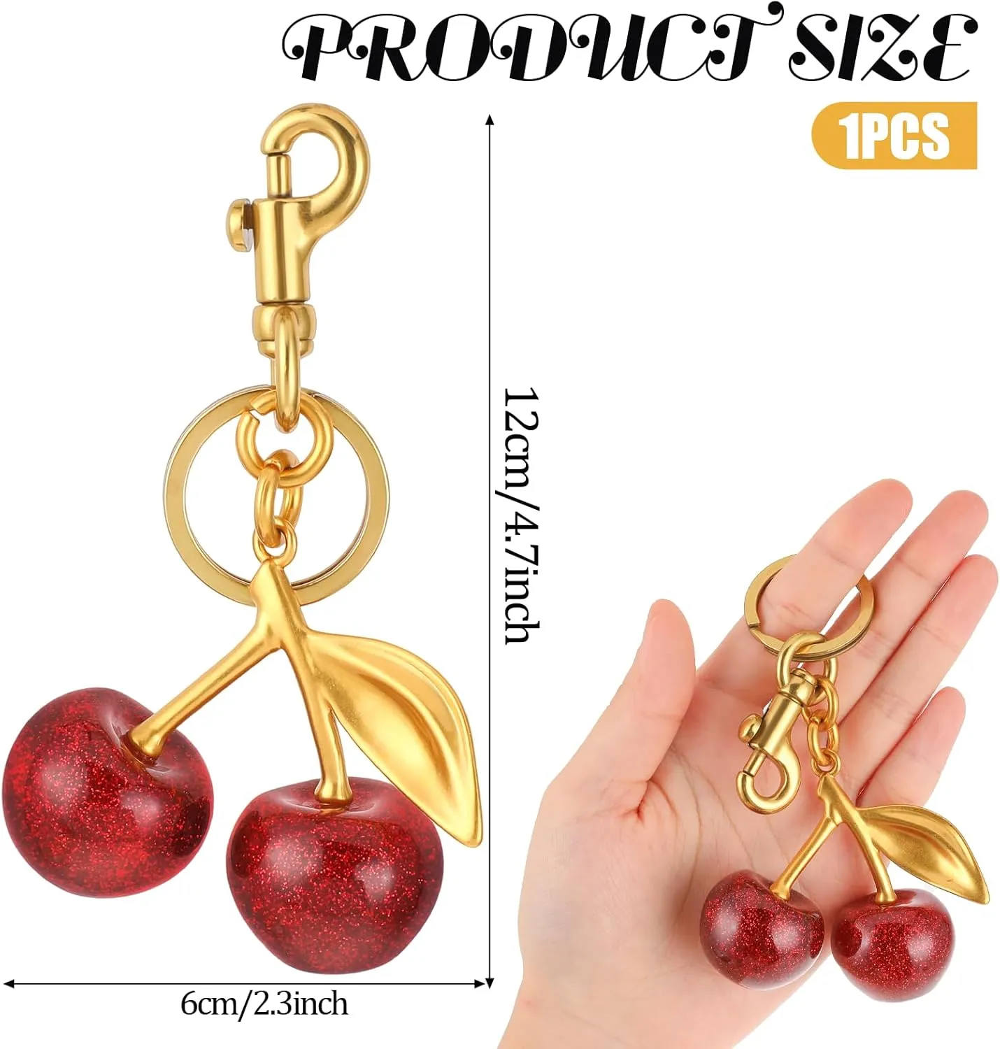 Keychain Cherry Bag Charms Purse Realistic Versatile Cherry Accessories keychian Gifts for Women Birthday Christmas