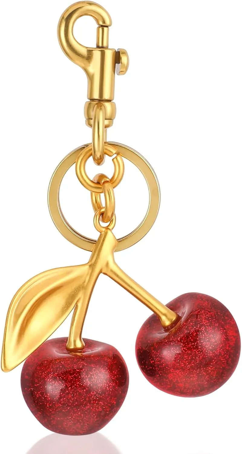 Keychain Cherry Bag Charms Purse Realistic Versatile Cherry Accessories keychian Gifts for Women Birthday Christmas