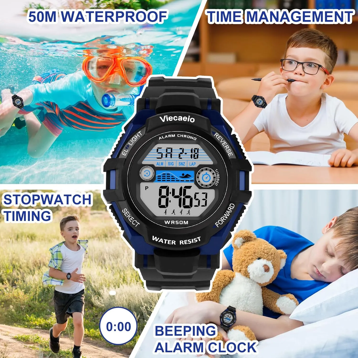 Kids Digital Watch for Boys Girls, Waterproof LED Colorful Lights Sports Watch Suitable for 5-17 Years Old Teenagers (with Gift Box)
