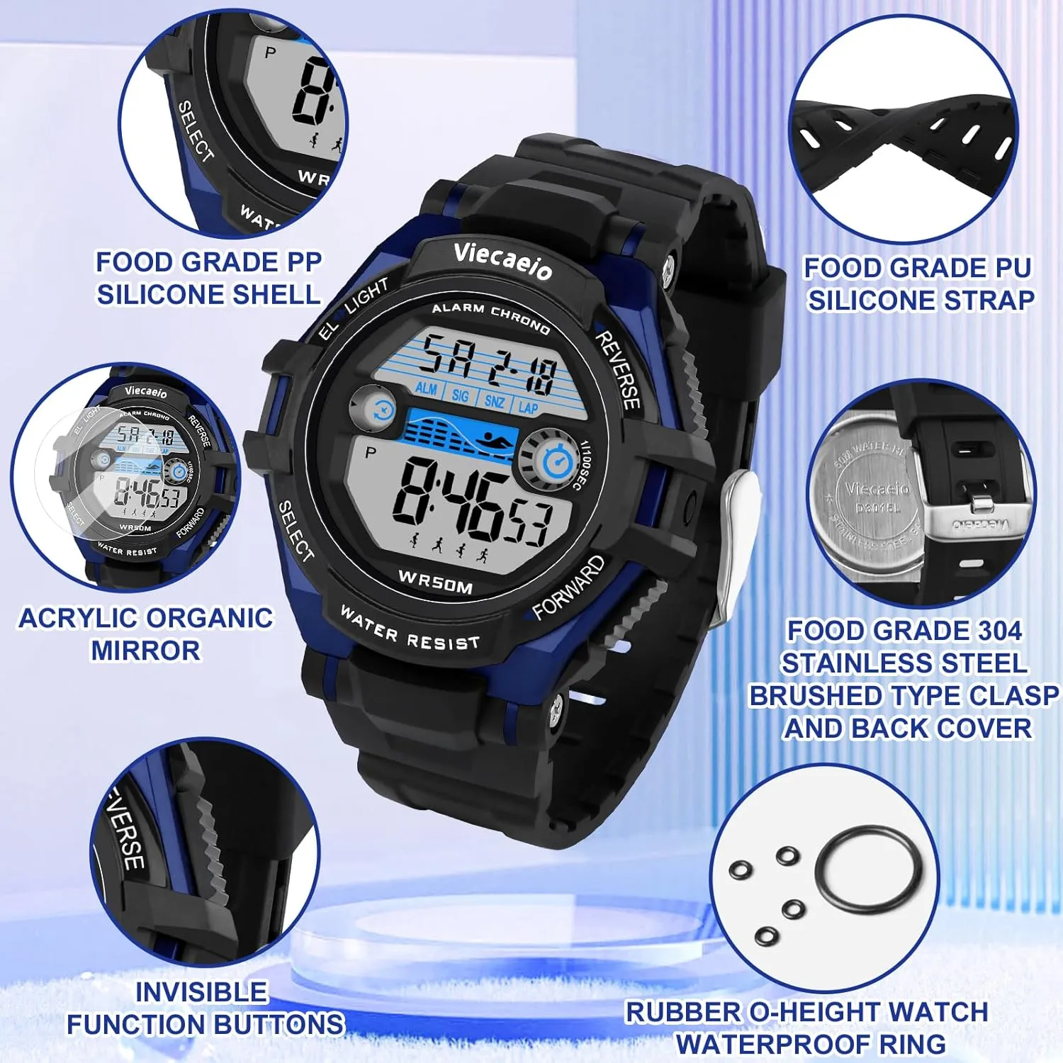 Kids Digital Watch for Boys Girls, Waterproof LED Colorful Lights Sports Watch Suitable for 5-17 Years Old Teenagers (with Gift Box)