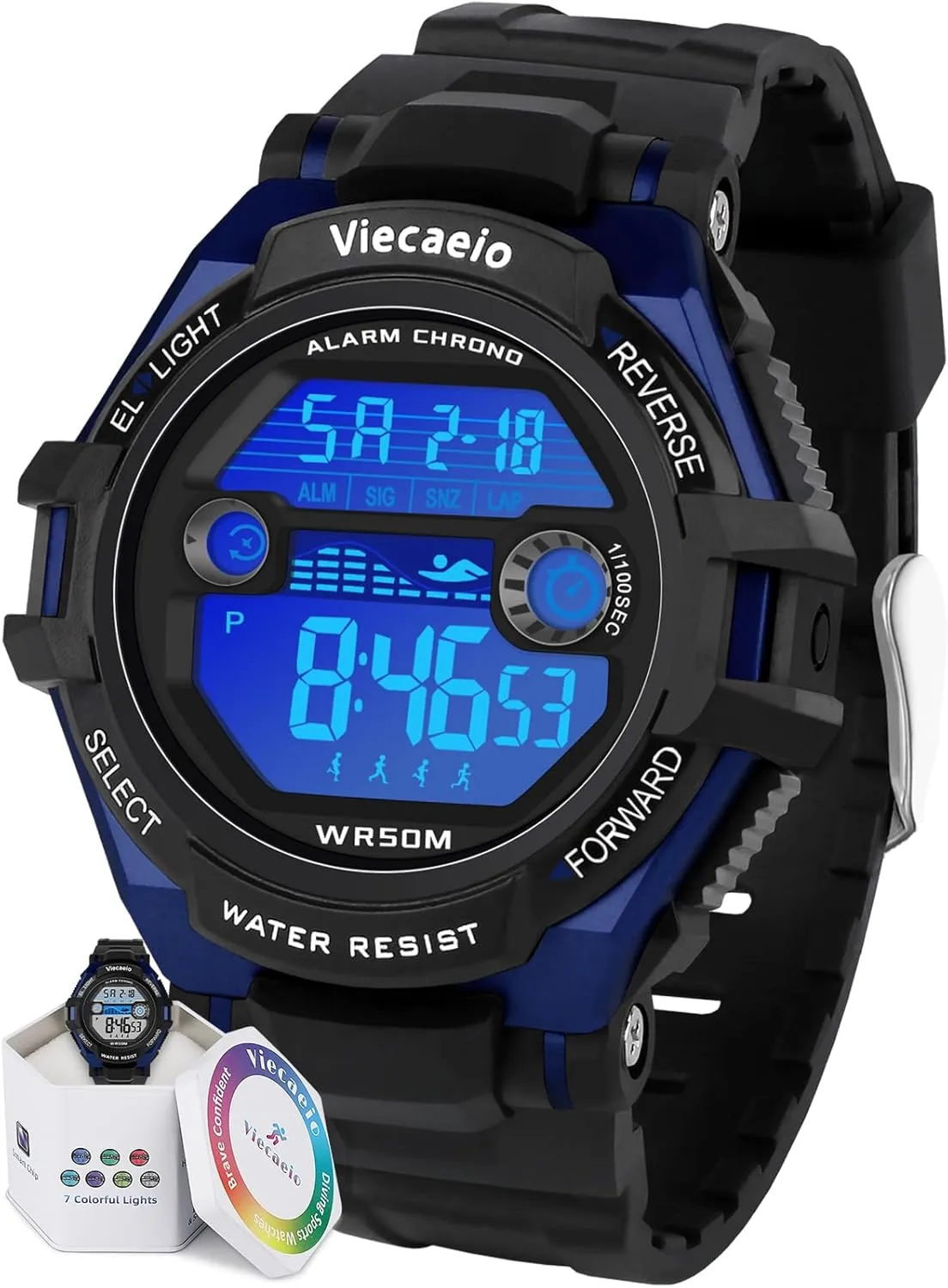 Kids Digital Watch for Boys Girls, Waterproof LED Colorful Lights Sports Watch Suitable for 5-17 Years Old Teenagers (with Gift Box)