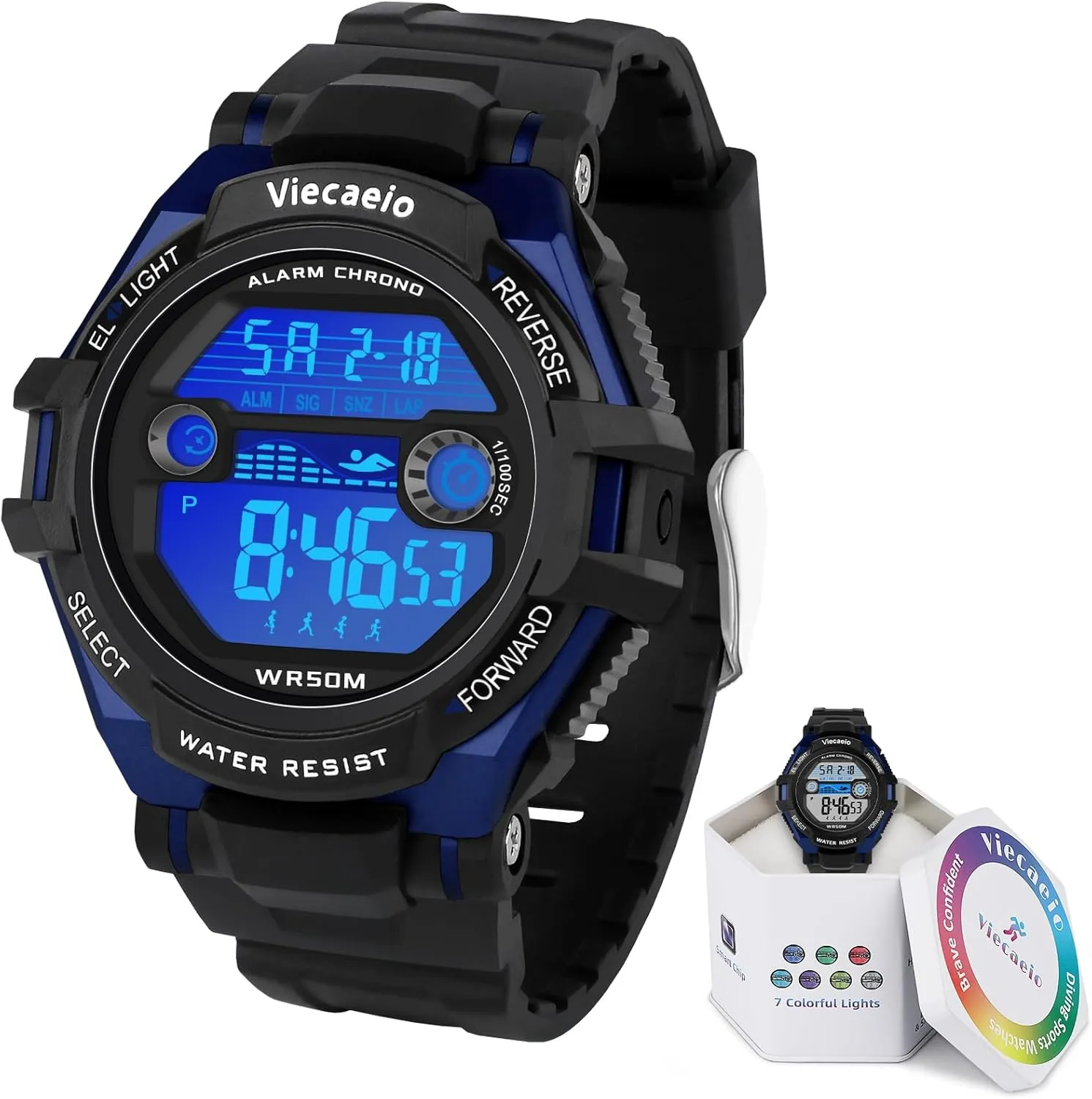 Kids Digital Watch for Boys Girls, Waterproof LED Colorful Lights Sports Watch Suitable for 5-17 Years Old Teenagers (with Gift Box)
