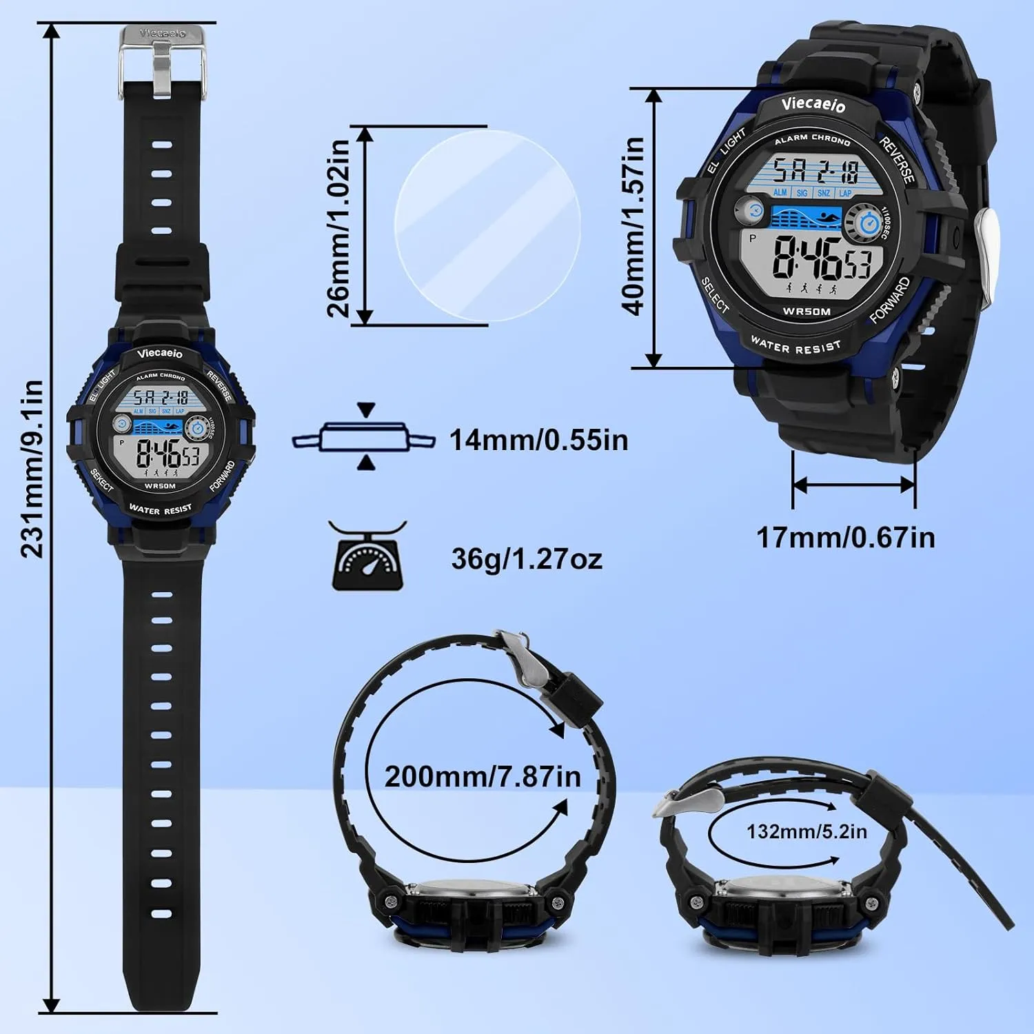 Kids Digital Watch for Boys Girls, Waterproof LED Colorful Lights Sports Watch Suitable for 5-17 Years Old Teenagers (with Gift Box)