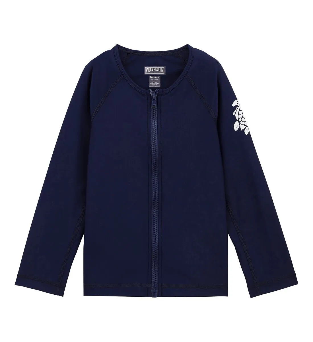 Kids Zipper Long Sleeves Rashguard Solid