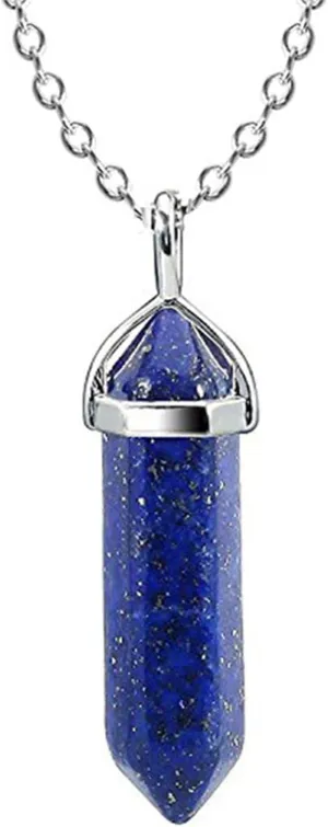 KIFEDSLJ Hexagonal Crystal Pendant Necklace Natural Quartz Amethyst Stone Pendant Necklace Gemstone Chakra Healing Crystal Necklace for Women Jewelry