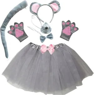 Kirei Sui Kids Animal Costume Mouse Tutu Ear Headband Bow Tie Tail and Paws