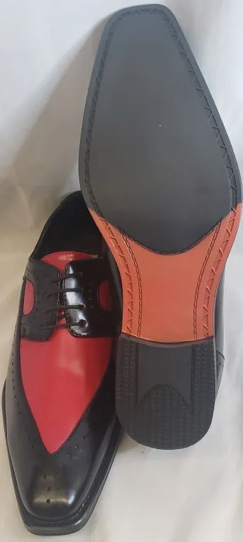Kross -- Men's Dress Oxford -- Black/Red