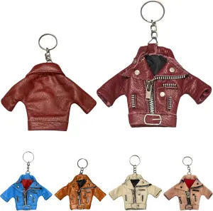 Leather Jacket Keychain Stylish Mini Key Ring for Biker, Motorcycle Riders & Fashion Lovers Gift Men & Women