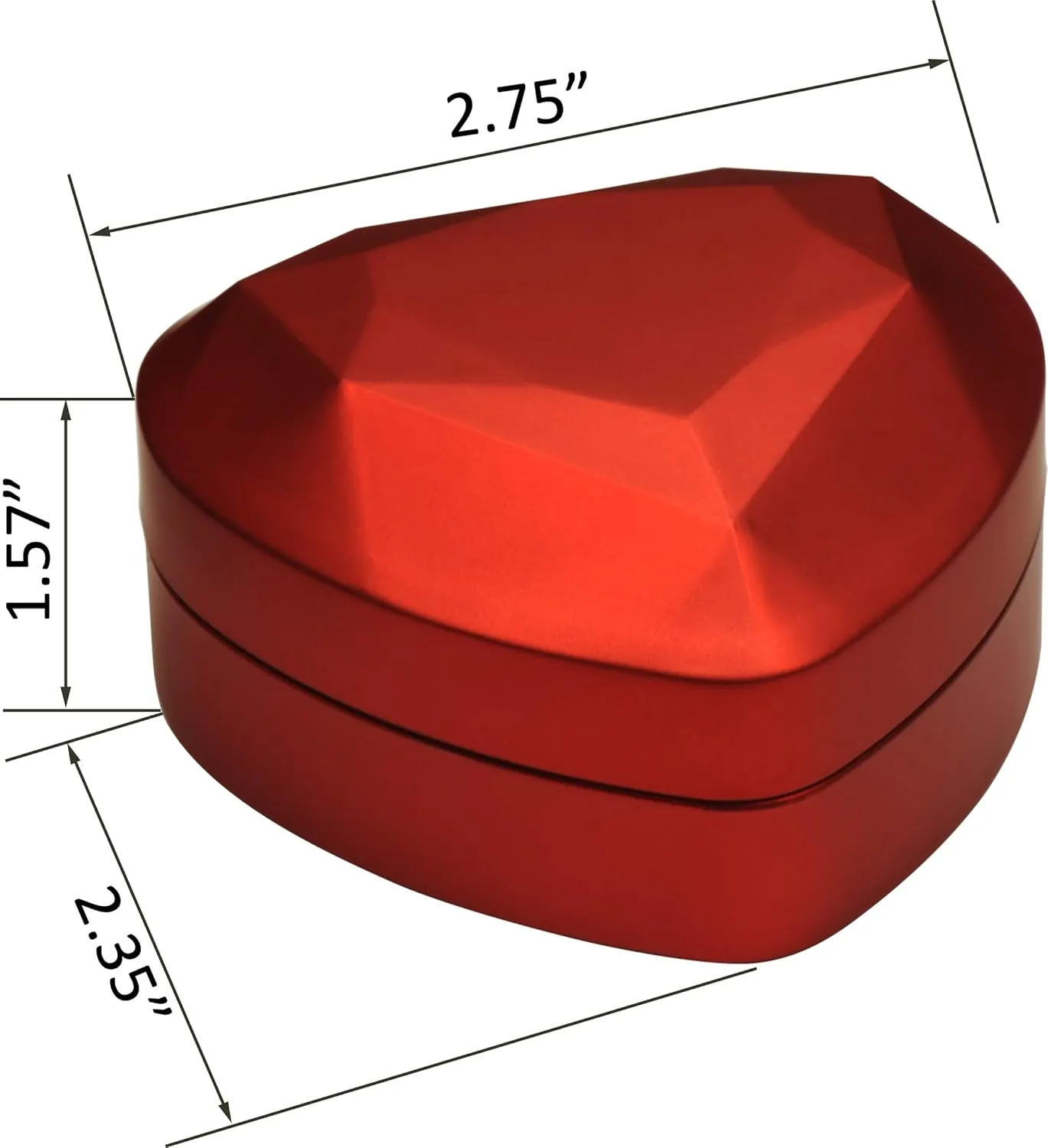 LED Red Ring Box for Proposal, Wedding, Engagement, Birthday, Valentine' Day, Mother's Day, Father's Day, Christmas...Luxury Heart Shaped Design LED Ring Jewelry Gift Box with Light