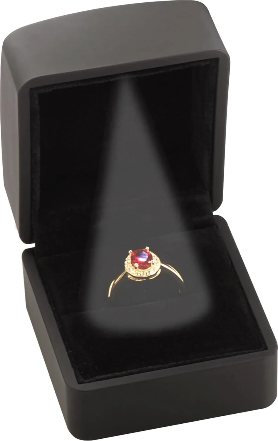 LED Ring Jewelry Gift Box for Proposal Wedding, Birthday...Luxury LED Black Color Ring Jewelry Gift Box with Light for Women for Men (Black Ring Box)