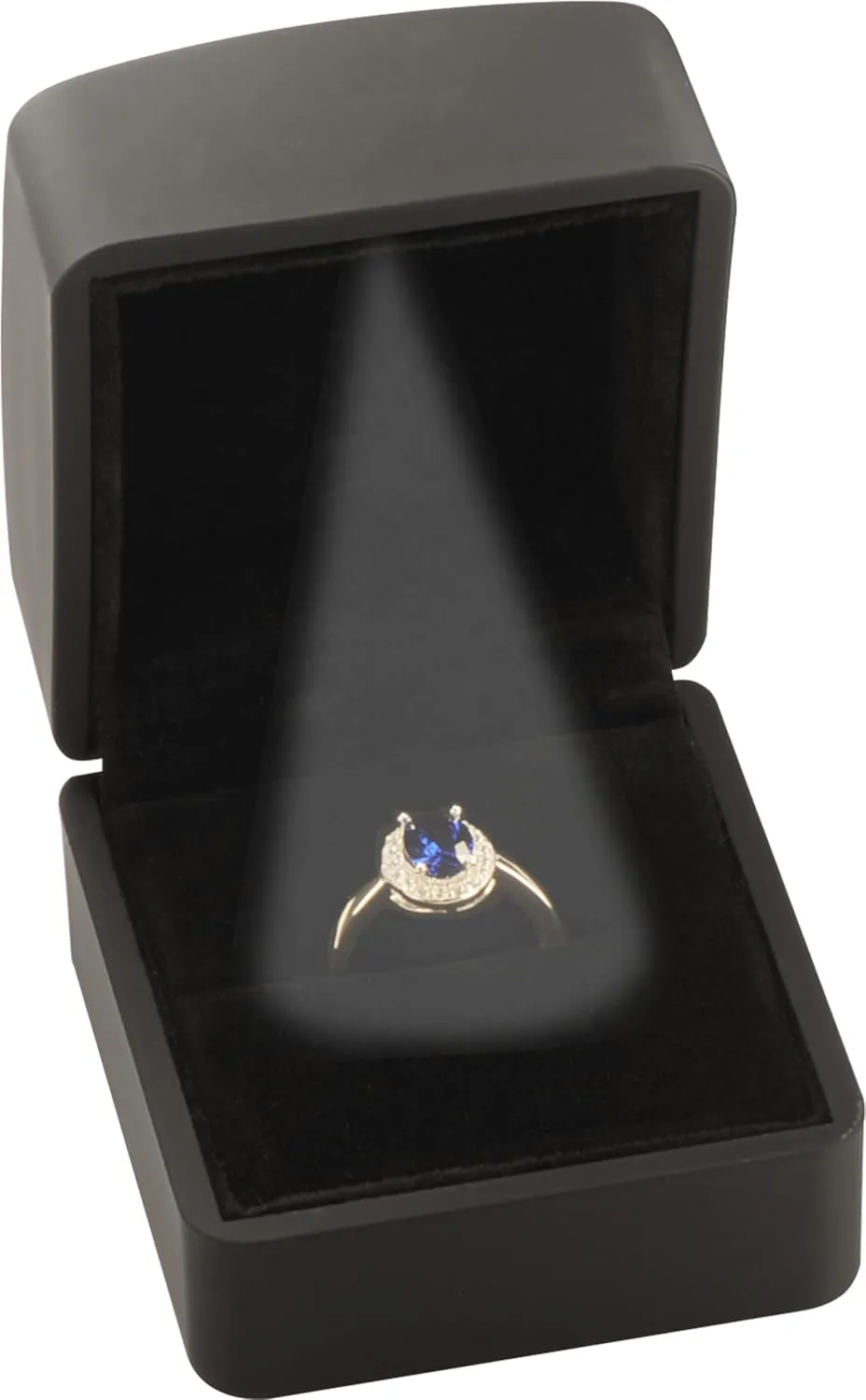 LED Ring Jewelry Gift Box for Proposal Wedding, Birthday...Luxury LED Black Color Ring Jewelry Gift Box with Light for Women for Men (Black Ring Box)
