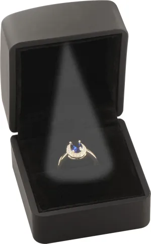 LED Ring Jewelry Gift Box for Proposal Wedding, Birthday...Luxury LED Black Color Ring Jewelry Gift Box with Light for Women for Men (Black Ring Box)