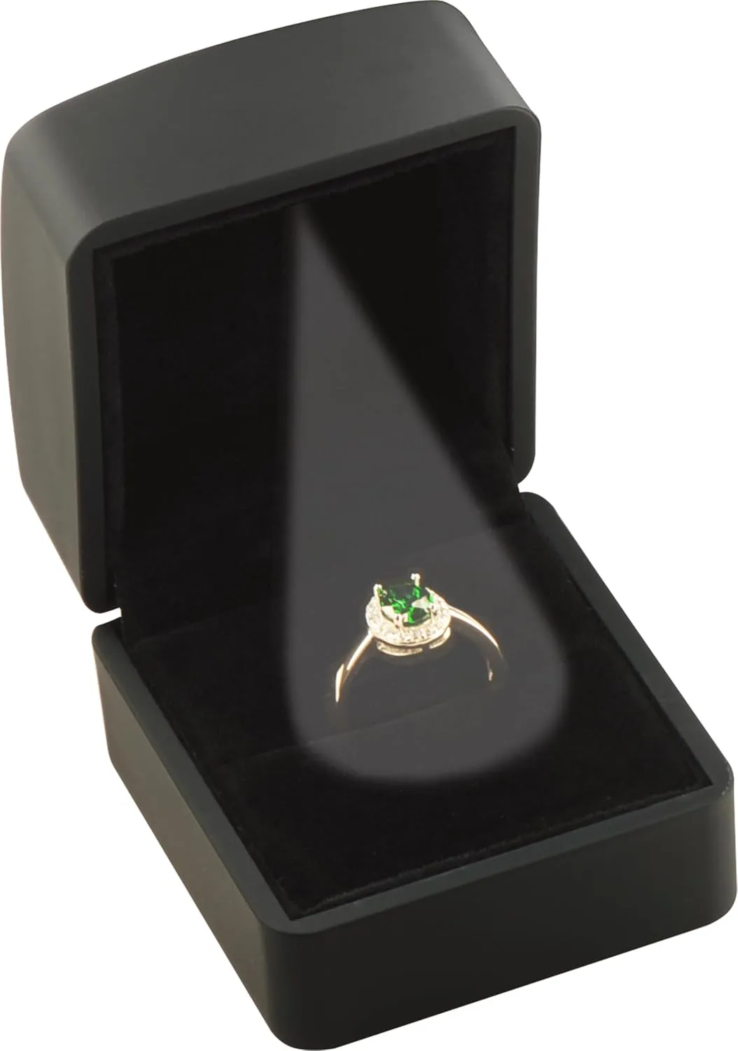 LED Ring Jewelry Gift Box for Proposal Wedding, Birthday...Luxury LED Black Color Ring Jewelry Gift Box with Light for Women for Men (Black Ring Box)