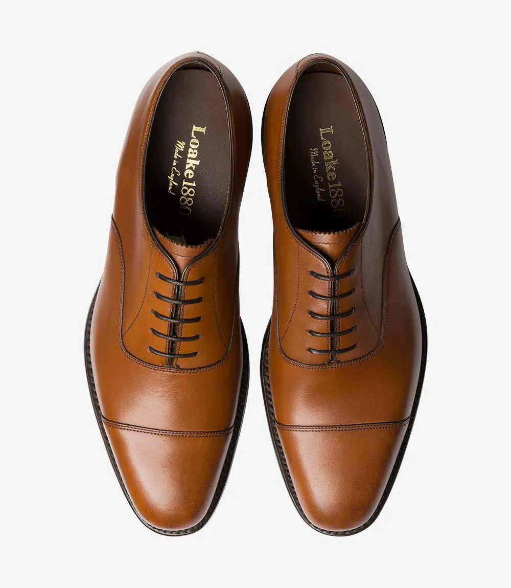 LOAKE ALDWYCH BROWN OXFORD TOE CAP RUBBER SOLE F-MEDIUM