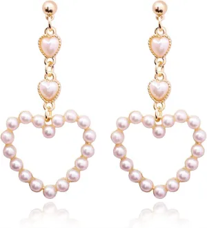 Long Pearl Earrings for Women Trendy Pearl Dangle Earrings Hypoallergenic Elegant Wedding Pearl Tassel Earrings for Bridal Prom Jewelry Gifts