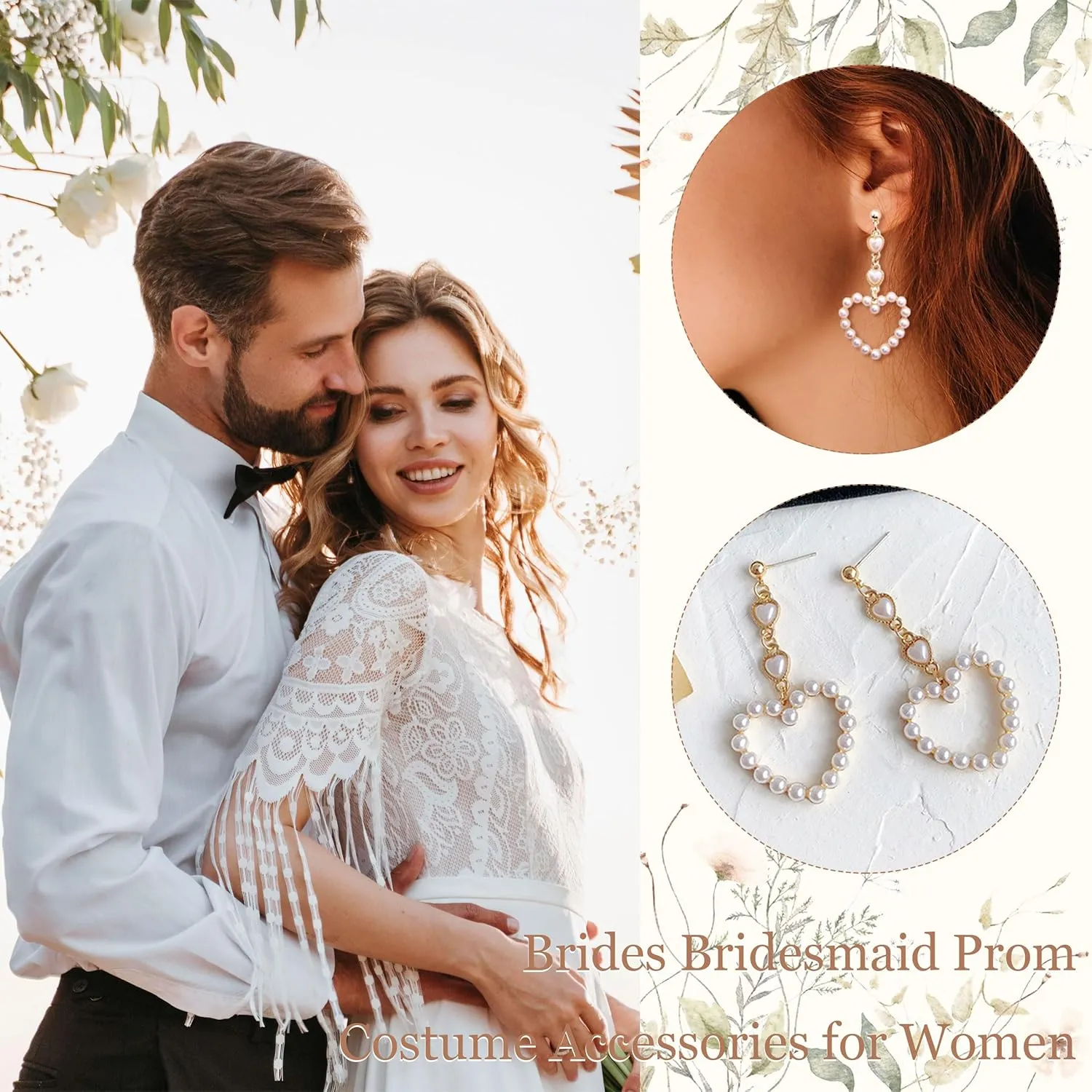 Long Pearl Earrings for Women Trendy Pearl Dangle Earrings Hypoallergenic Elegant Wedding Pearl Tassel Earrings for Bridal Prom Jewelry Gifts