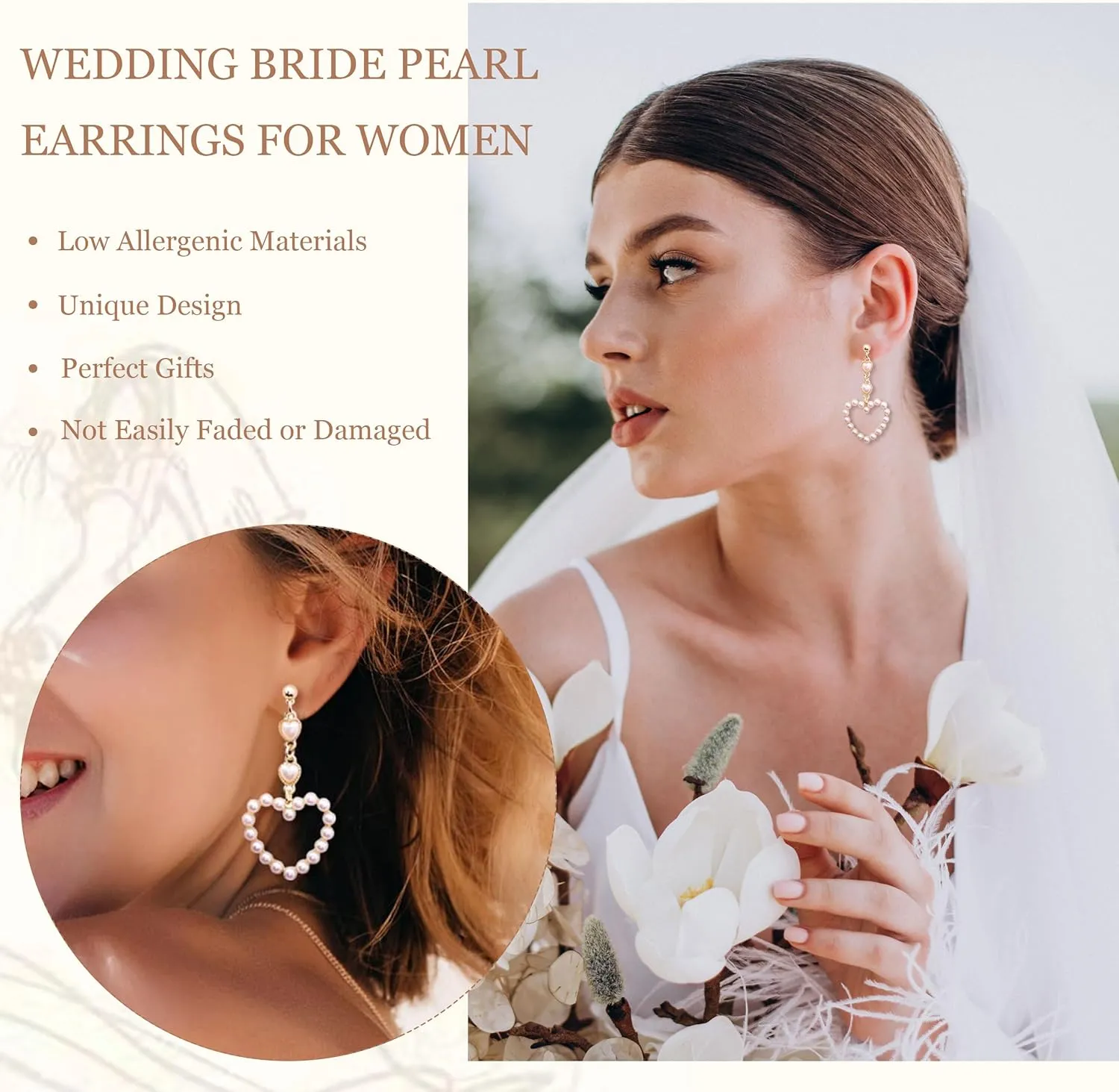 Long Pearl Earrings for Women Trendy Pearl Dangle Earrings Hypoallergenic Elegant Wedding Pearl Tassel Earrings for Bridal Prom Jewelry Gifts