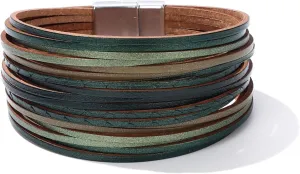 Long tiantian Boho Leather Wrap Bracelets for Women Country Concert Outfits Leather Bracelet Western Dress Accessories for Women Trendy 2025