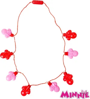LUV HER Disney Minnie or Mickey Mouse Light Up Holiday Necklace for Girls, Ages 3 
