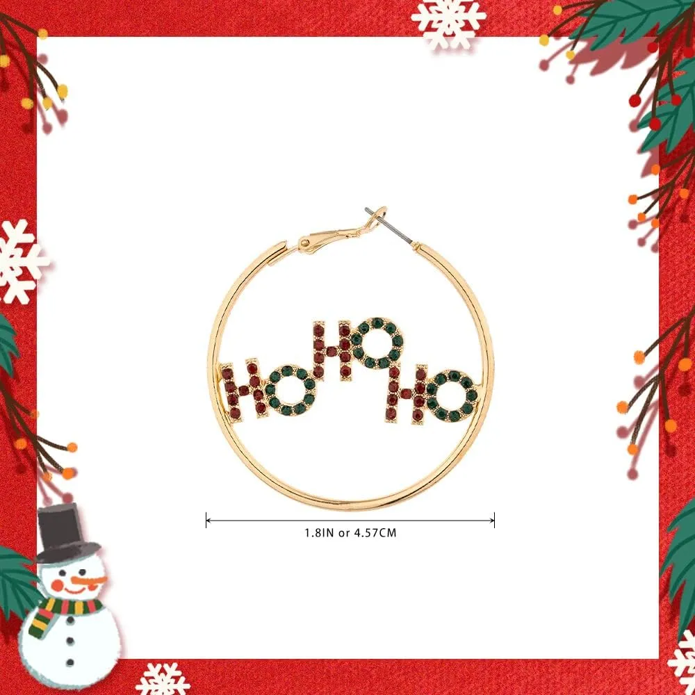 MADISON TYLER Christmas Dangle Teardrop Earrings for Women | Gold Snowflake and Star Rhinestone Earring | Ornament Drop Hypoallergenic Lightweight Jewelry | Xmas Holiday Earrings Gifts for Women