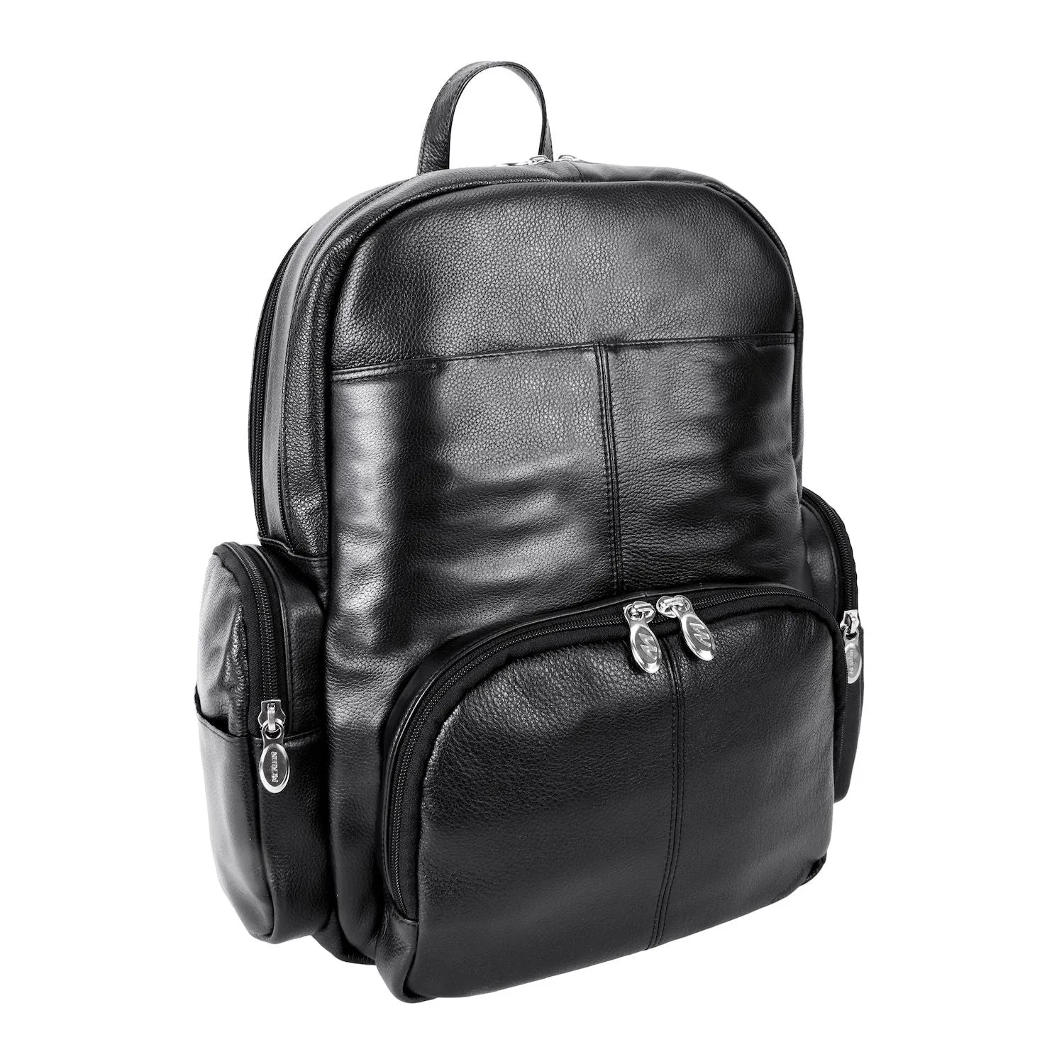 McKlein Cumberland 15" Leather Dual Compartment Laptop Backpack, Black
