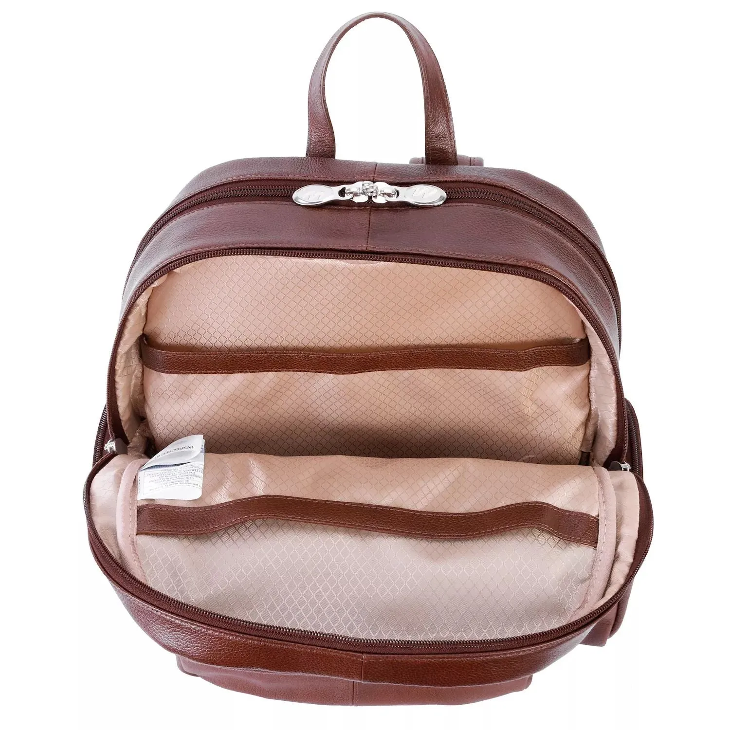 McKlein Cumberland 15" Leather Dual Compartment Laptop Backpack, Black