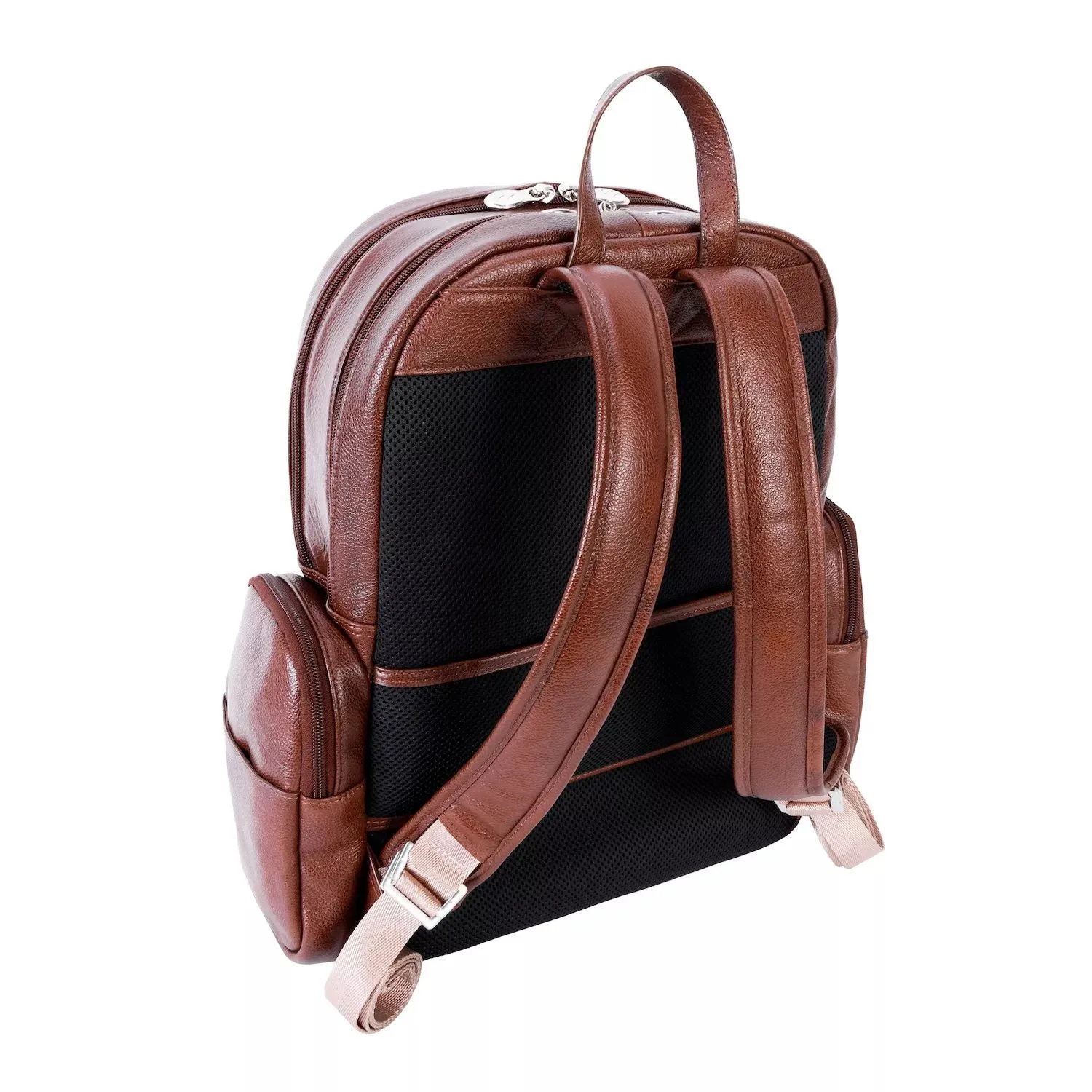 McKlein Cumberland 15" Leather Dual Compartment Laptop Backpack, Black