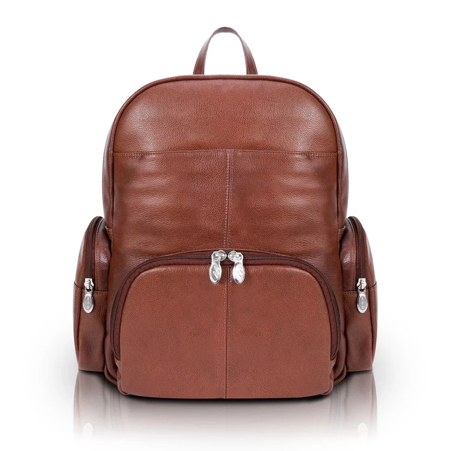 McKlein Cumberland 15" Leather Dual Compartment Laptop Backpack, Black